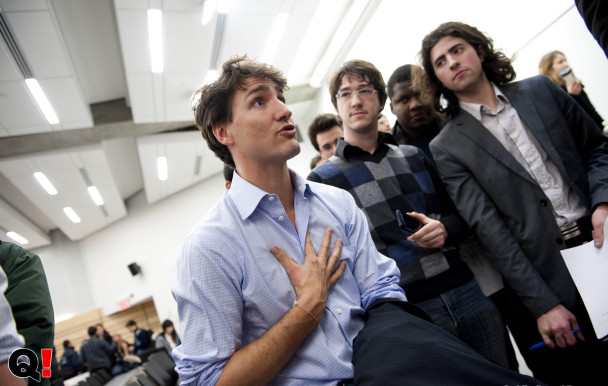 Justin Trudeau devant les étudiants de l'UdeM 