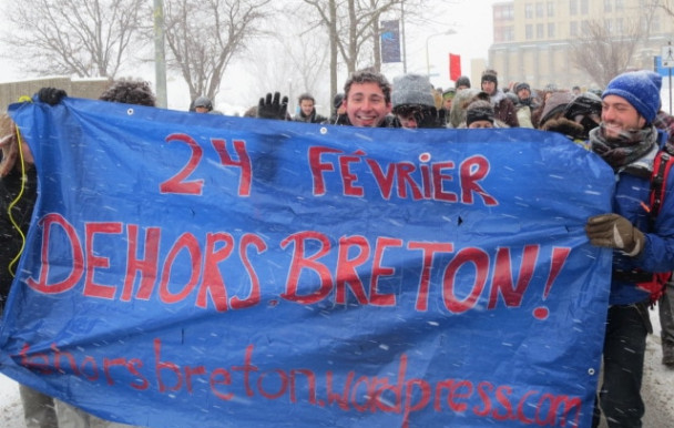 Manifestation contre Guy Breton