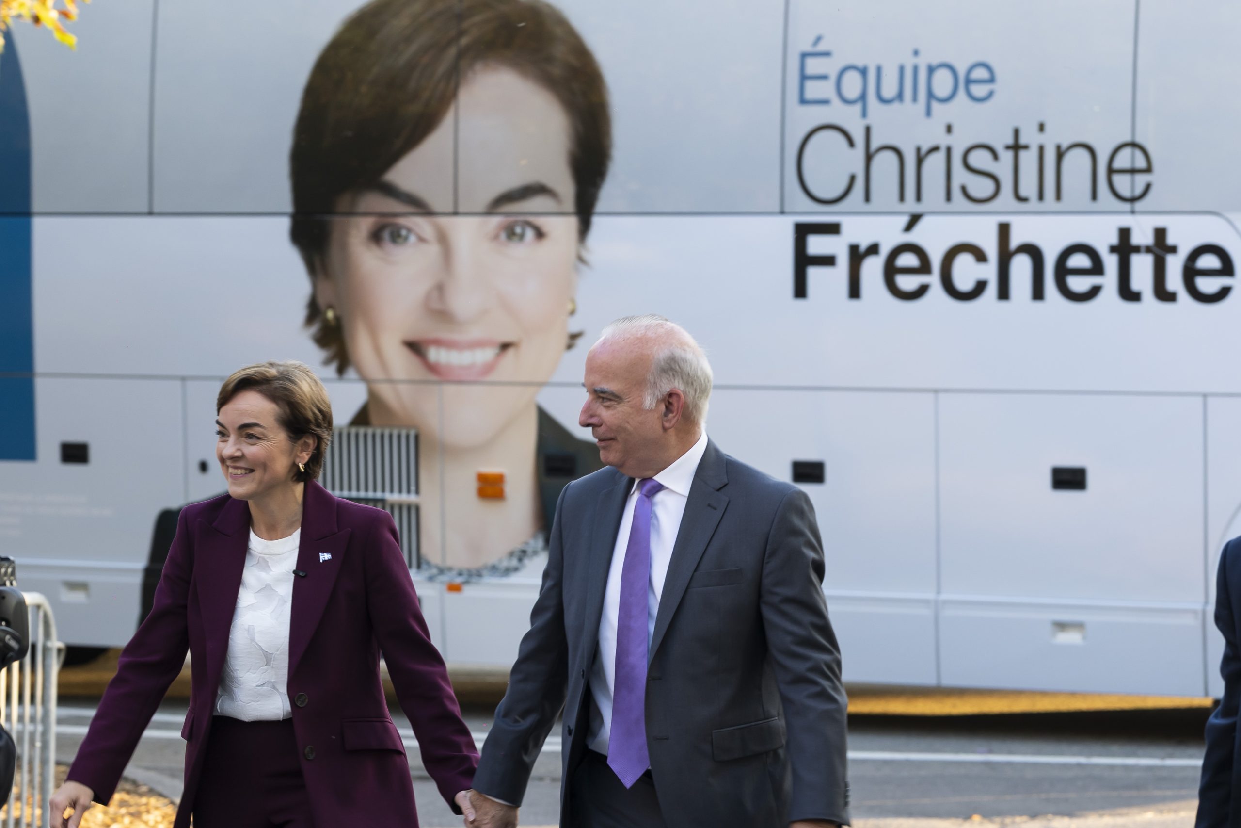 Christine Fréchette, cheffe de la CAQ, avant le débat des chefs de Noovo et Crave - Crédit : © Noovo et Crave / Paul Ducharme